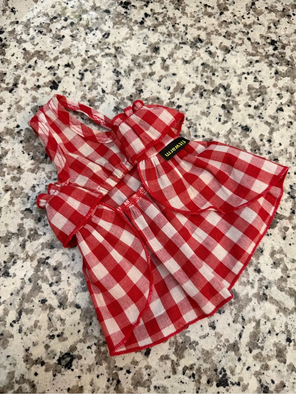 Red & White Gingham Ruffle Pet Dress